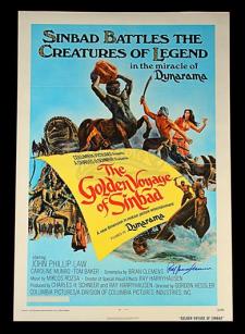 THE GOLDEN VOYAGE OF SINBAD (1973) - Ray Harryhausen Autographed Poster