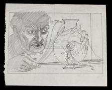 THE GOLDEN VOYAGE OF SINBAD (1973) - Ray Harryhausen Hand-Drawn Concept Of The Homunculus and The Sorcerer