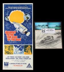 JOURNEY TO THE FAR SIDE OF THE SUN (1969) - Derek Meddings Rocket Sled Concept Artwork and Australian Daybill Poster