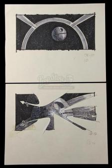 STAR WARS - EP VI - RETURN OF THE JEDI (1983) - Hand-Drawn Storyboards - SB 10 + SB 12