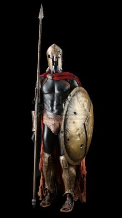 300 (2006) - Dilios' (David Wenham) Costume, Shield, and Spear