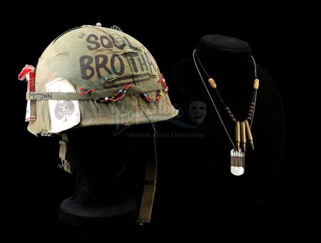 TROPIC THUNDER (2008) - Alpa Chino's (Brandon T. Jackson) Helmet, Dog Tags, and Necklace