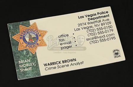 CSI: CRIME SCENE INVESTIGATION (TV 2000-2015) - Warrick Brown's (Gary Dourdan) Business Card