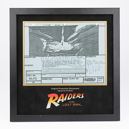 INDIANA JONES AND THE RAIDERS OF THE LOST ARK (1981) - Kit West-Signed Storyboard - Fire Returns To The Ark