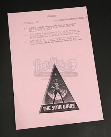 STAR WARS: A NEW HOPE (1977) - Production Bulletin - 20