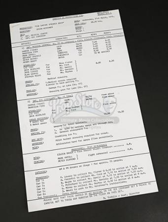 STAR WARS: THE EMPIRE STRIKES BACK (1980) - Production-Used Call Sheet - 7