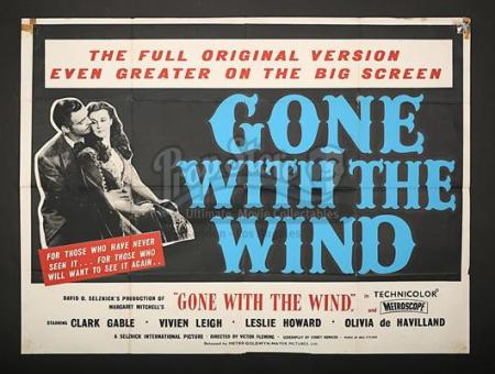 GONE WITH THE WIND (1939) - UK Quad Poster (1957)