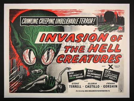 INVASION OF THE HELL CREATURES (AKA. "INVASION OF THE SAUCER MEN") (1957) - UK Quad Poster (1957)