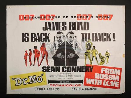 JAMES BOND: DR. NO (1962) / FROM RUSSIA WITH LOVE (1963) - UK Quad Poster (c' 1965)