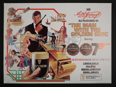 JAMES BOND: THE MAN WITH THE GOLDEN GUN (1974) - UK Guinness Poster (1974)