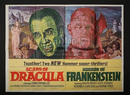 THE SCARS OF DRACULA (1970) / THE HORROR OF FRANKENSTEIN (1970) - UK Quad Poster (1970)