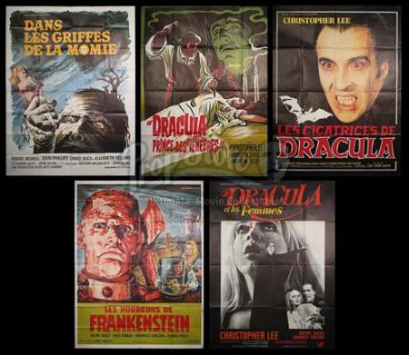 VARIOUS PRODUCTIONS - Five Hammer Horror French Grand Affiches (1967-70's)