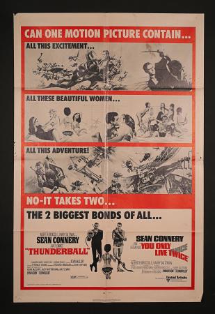 JAMES BOND: THUNDERBALL / YOU ONLY LIVE TWICE (1965 AND 1967) - US One-Sheet Poster