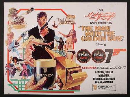 JAMES BOND: THE MAN WITH THE GOLDEN GUN (1974) - UK James Bond/Guinness Poster