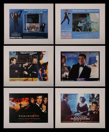 JAMES BOND: VARIOUS PRODUCTIONS (1987-2002) - Six Mounted US Lobby Cards