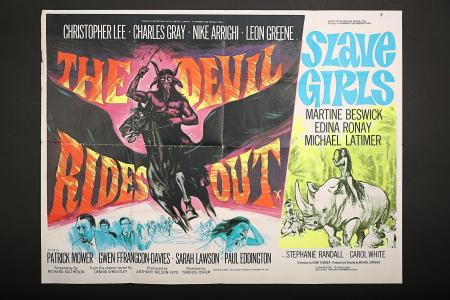 HAMMER: THE DEVIL RIDES OUT (1968) / SLAVE GIRLS (1967) - UK Quad Poster