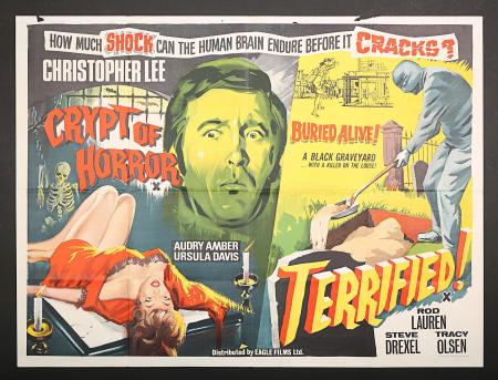 CRYPT OF HORROR (1964) / TERRIFIED (1963) - UK Quad Poster