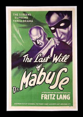 THE LAST WILL OF DR. MABUSE (1933) - US One-Sheet Poster