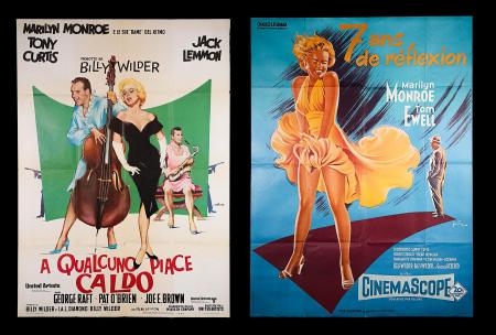 MARILYN MONROE: SOME LIKE IT HOT (1959) AND THE SEVEN YEAR ITCH (1955) - Italian Two-Foglio