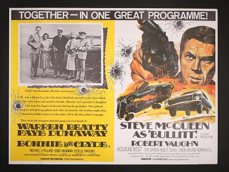 BONNIE AND CLYDE / BULLITT (1967 AND 1968) - UK Quad Printer's Proof Poster