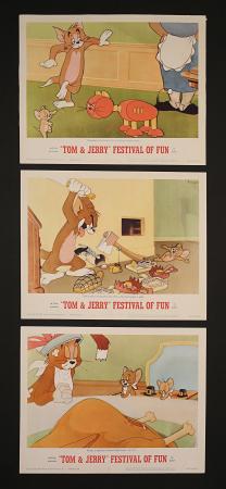 TOM AND JERRY FESTIVAL OF FUN (1962) - Three US Lobby Cards