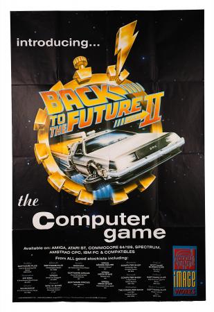 BACK TO THE FUTURE II (1989) - UK Bus Stop "Computer Game" Poster