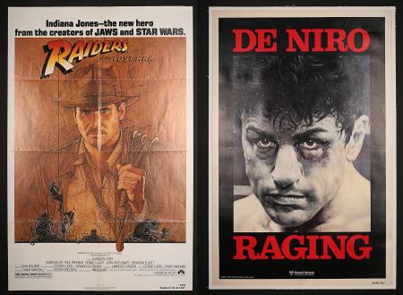 RAIDERS OF THE LOST ARK (1980) AND RAGING BULL (1981) - Two US One-Sheets