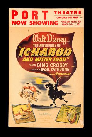 THE ADVENTURES OF ICHABOD AND MR. TOAD (1949) - US Window Card