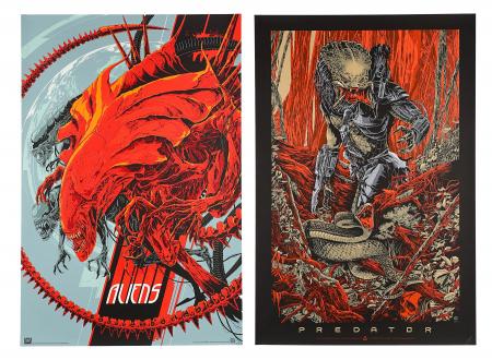 ALIENS (1986) AND PREDATOR (1987) - Two Mondo Posters