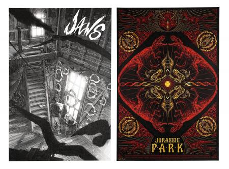 JAWS (1975) AND JURASSIC PARK (1993) - Two Mondo Posters